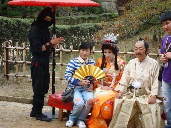 Meeting a ninja outside Himeji Castle, Himeji, 2007, by Luca Faedo